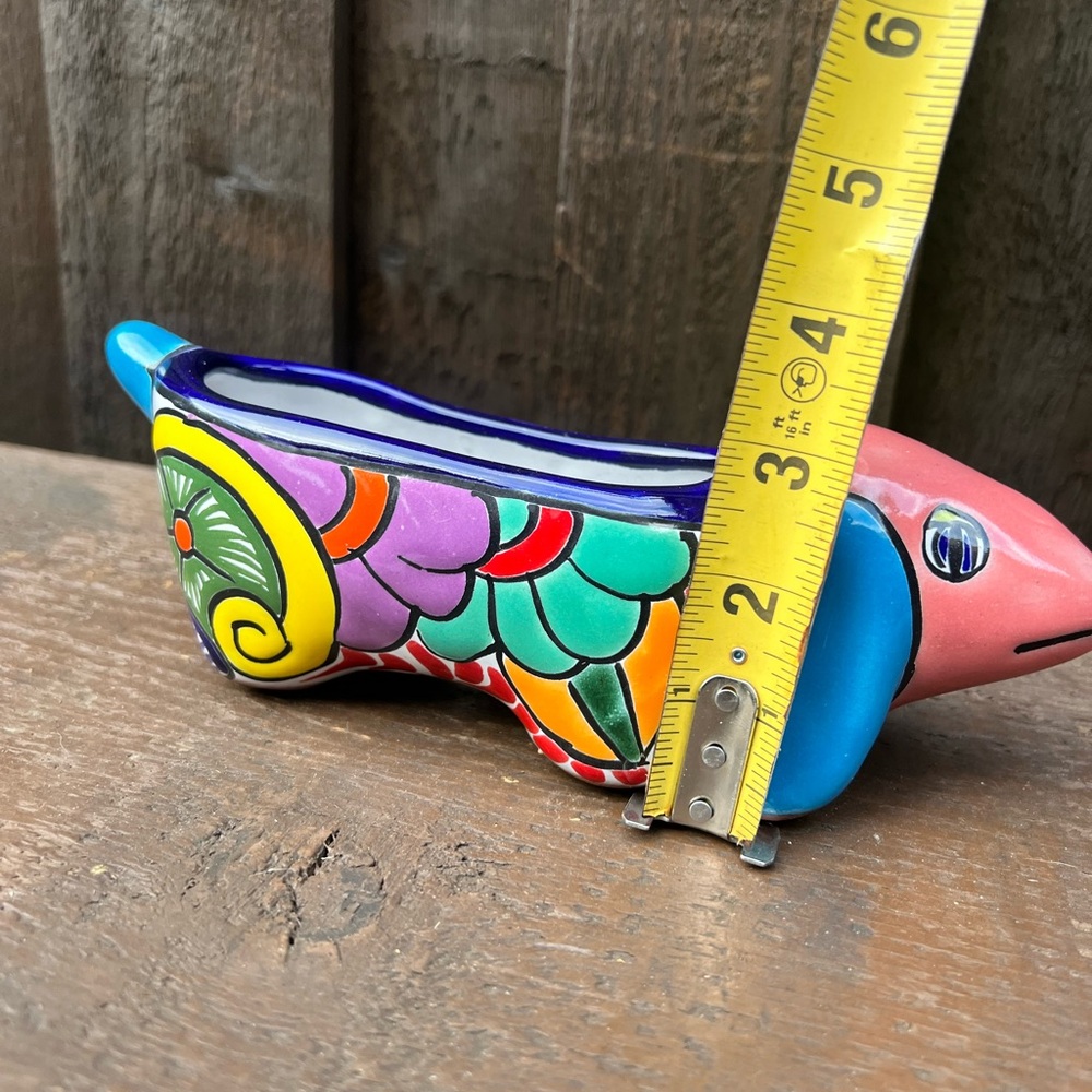 Mexican Talavera Dachshund/Wiener Dog Planter. - Picture 6 of 7